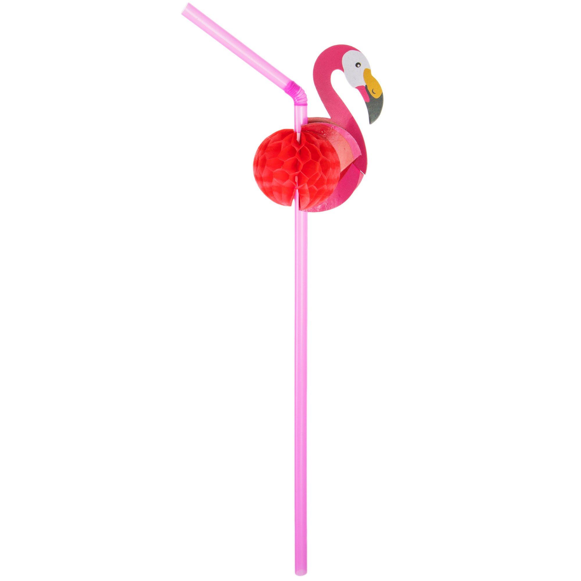 12 Flamingo Straws