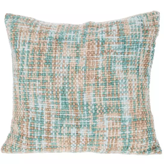 FUTEI Turquoise Linen Decorative Throw Pillow Covers 18x18 Inch Set of 2  Squa