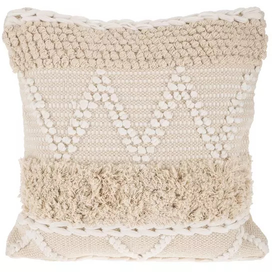 REAGAN Indoor/outdoor White Woven Pillow Cover White Pillow