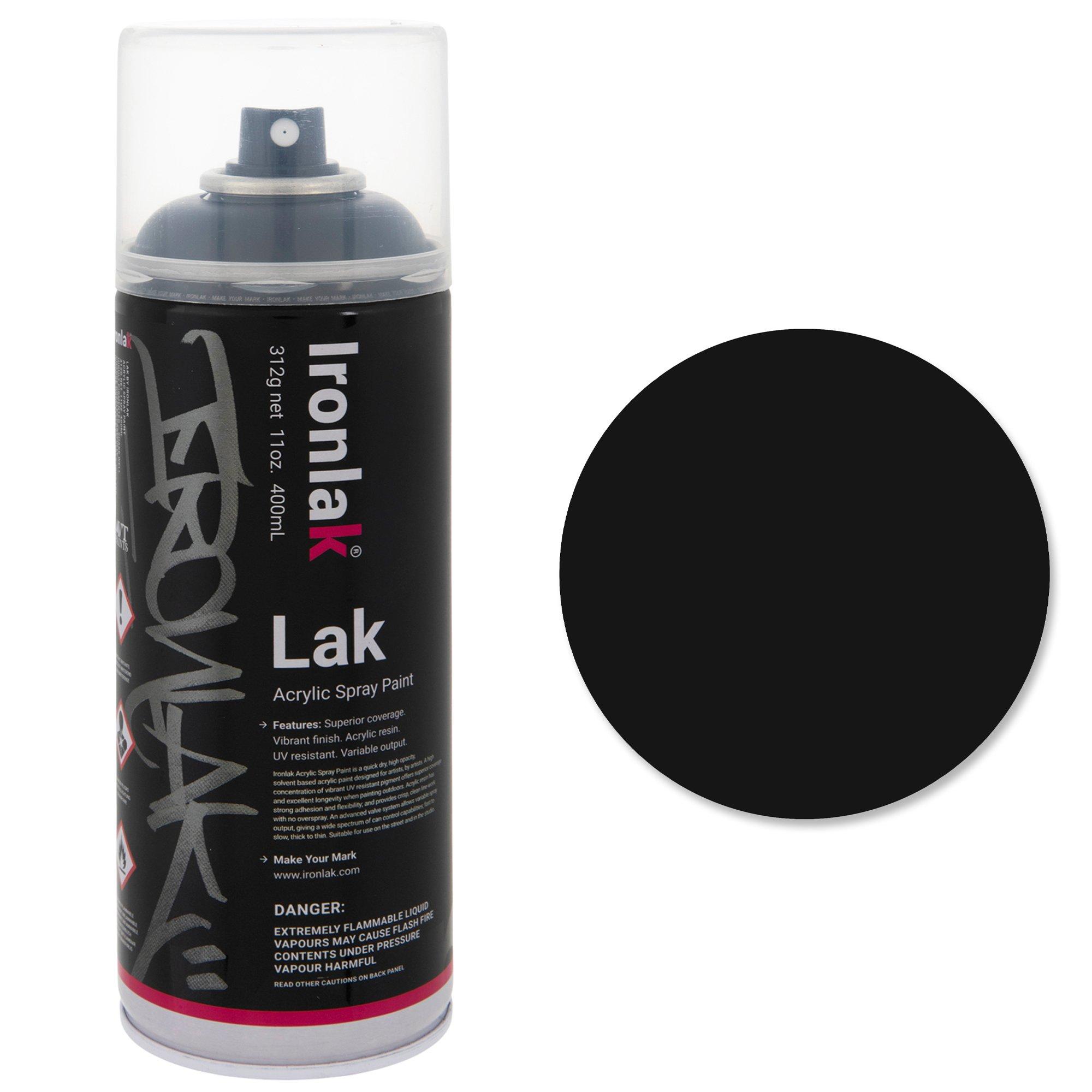 Ironlak Spray Paint, 400ml, Matte Black