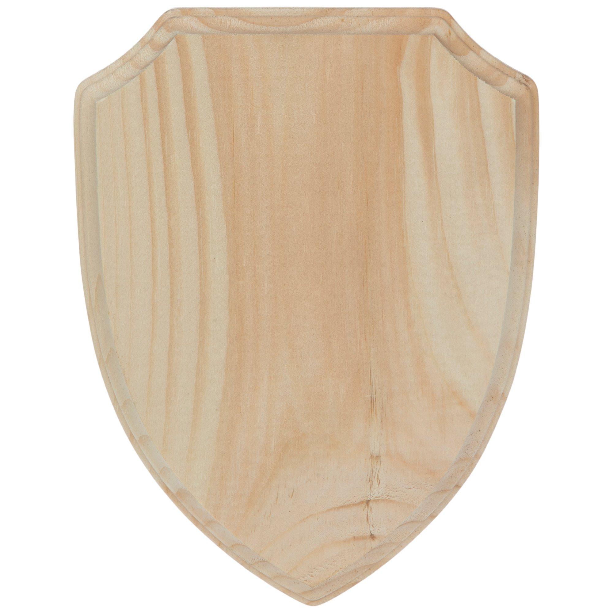 Buy Wooden Shield Cutout, Wood Shape, Unfinished Craft