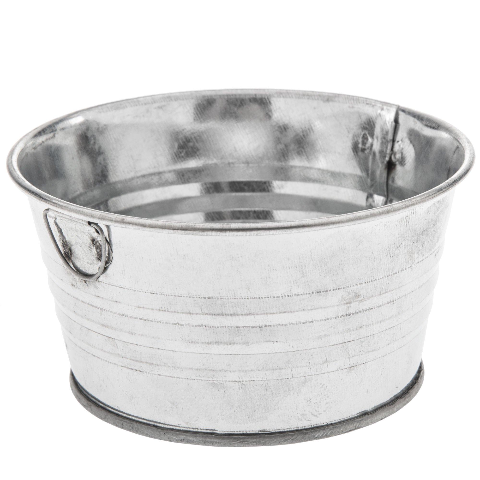 Galvanized Metal Ridged Round Container Hobby Lobby 1607613