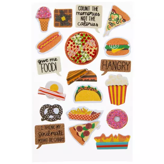 Give Me Food 3D Stickers, Hobby Lobby