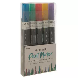 Glitter Paint Markers - 5 Piece Set