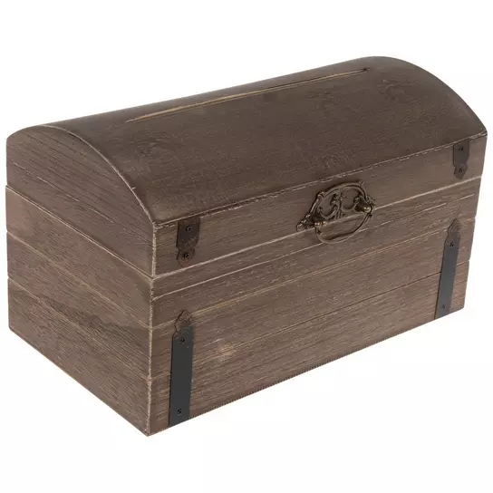 Rustic Brown Wood Card Box