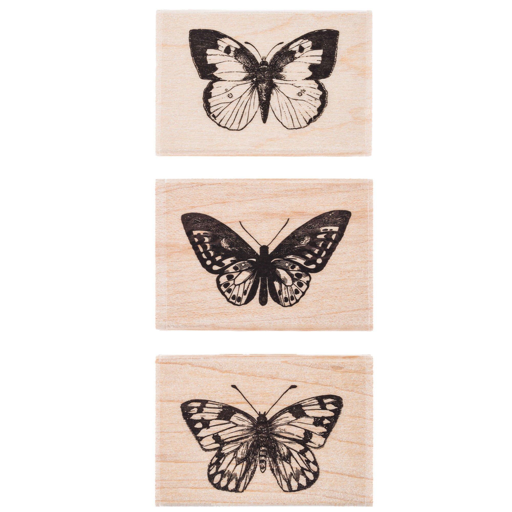 Butterfly Trio Rubber Stamps