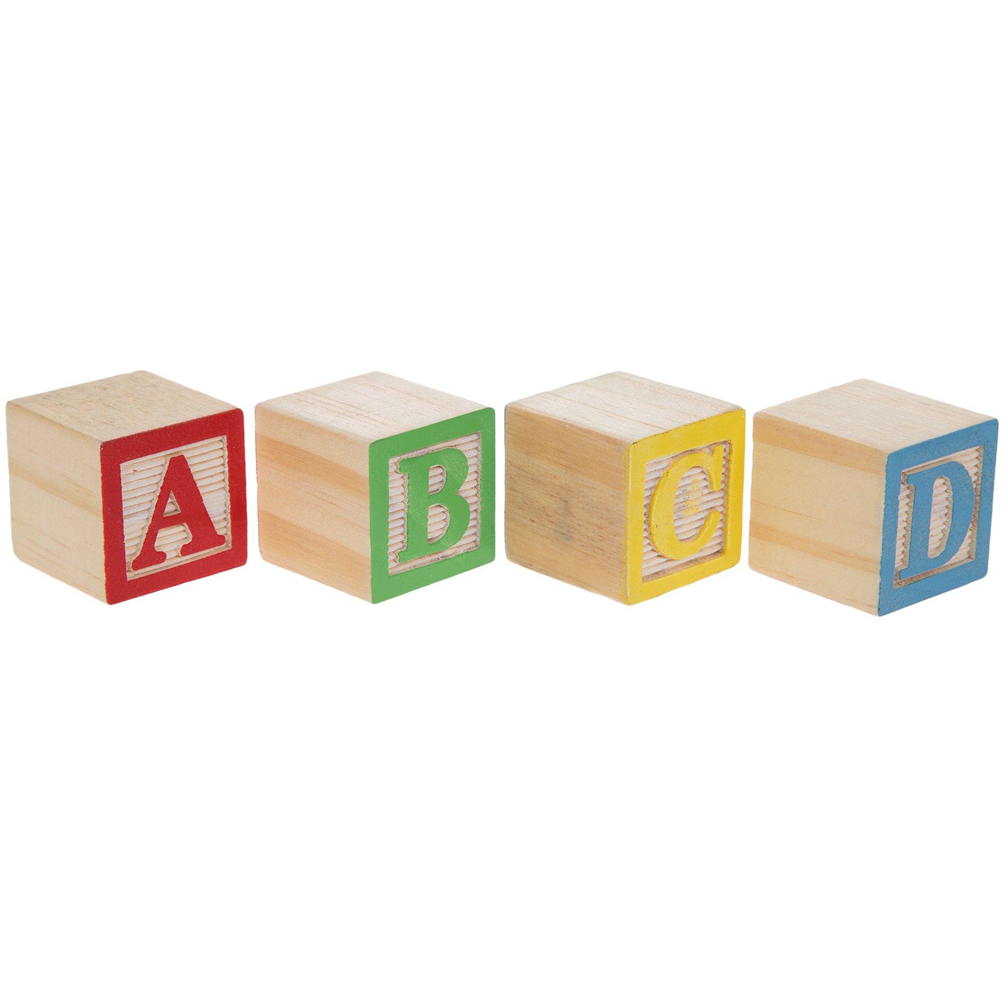 8 Decorative Solid Block Wooden Letters Alphabets Words Natural