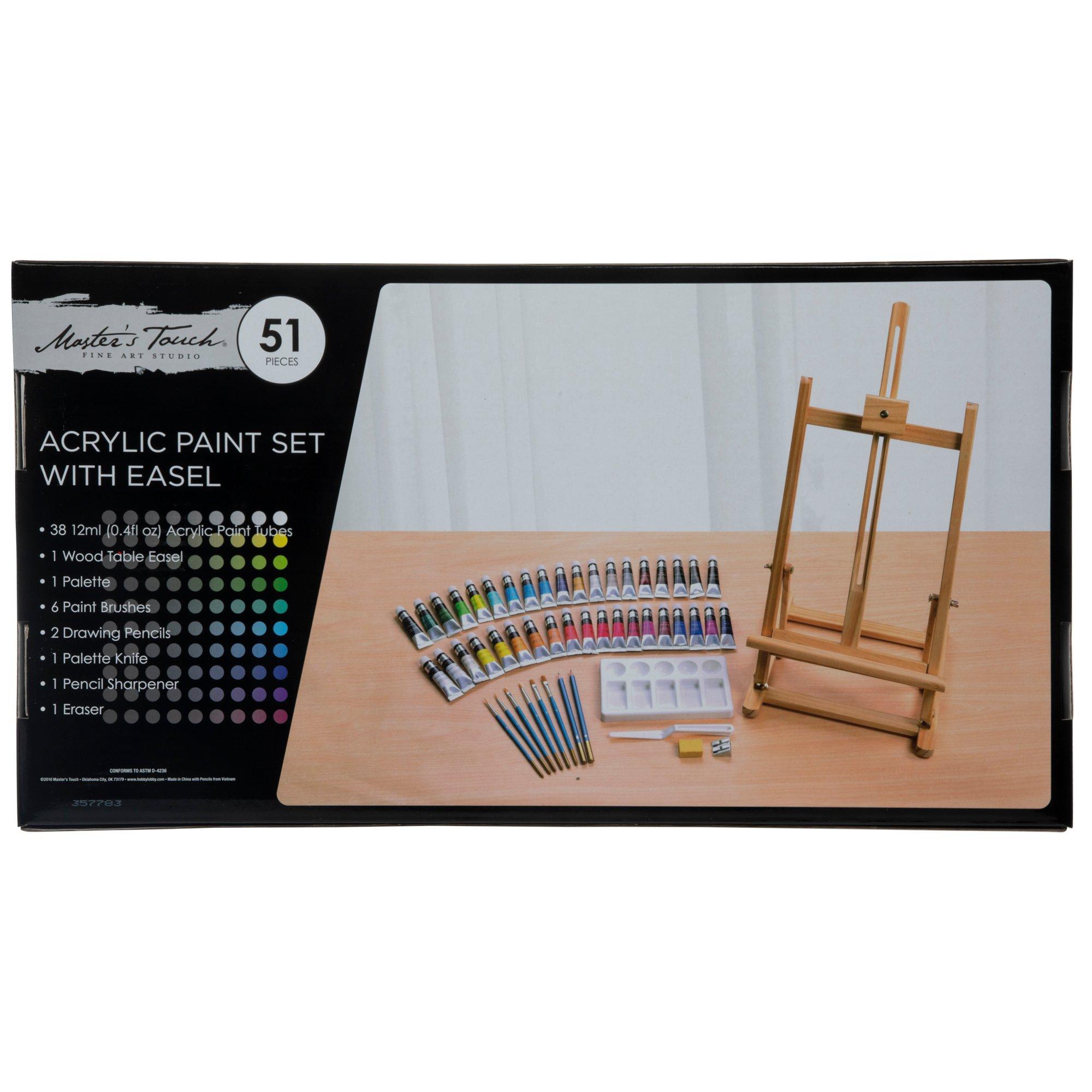 Acrylic Paint & Easel - 51 Piece Set, Hobby Lobby