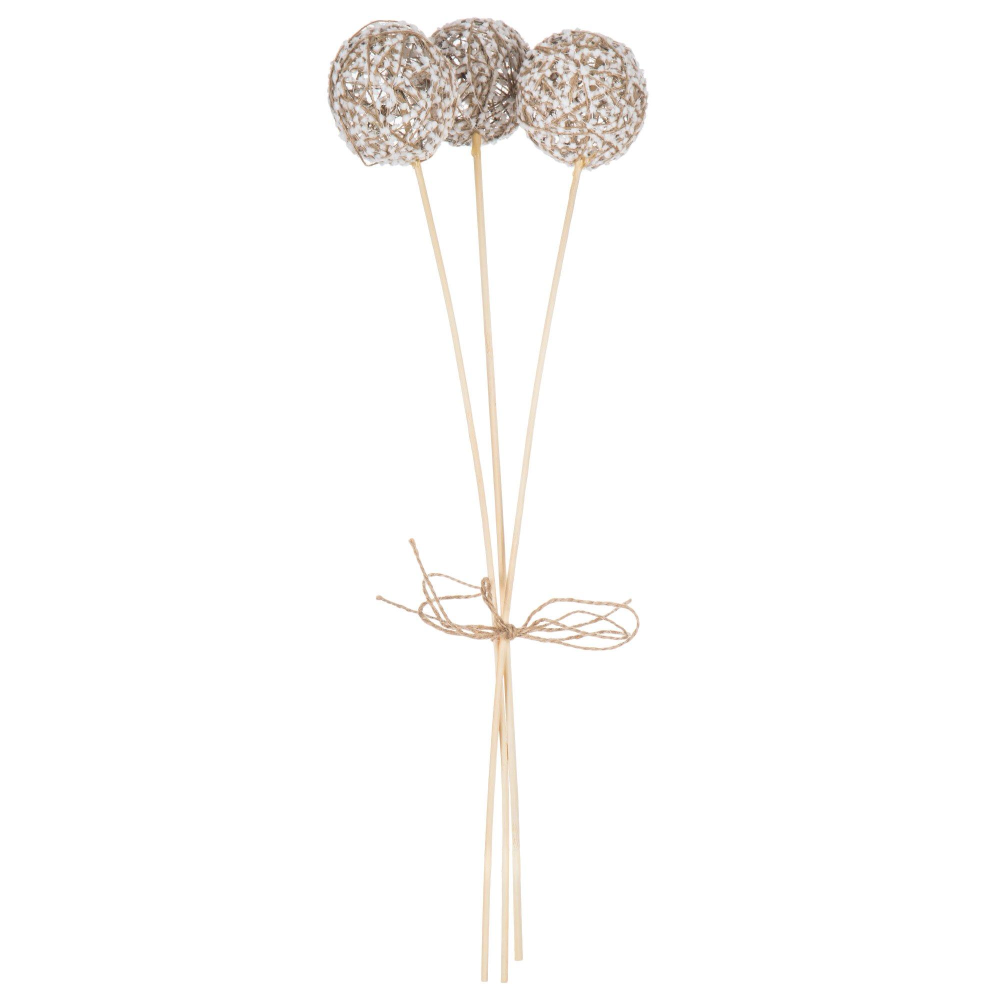 White &amp; Natural Branch Ball Stems