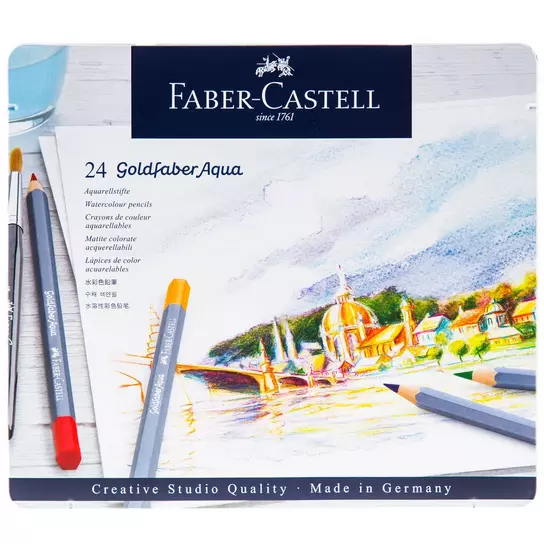 Faber-Castell Goldfaber Aqua Watercolor Pencils - 24 Piece Set | Hobby ...