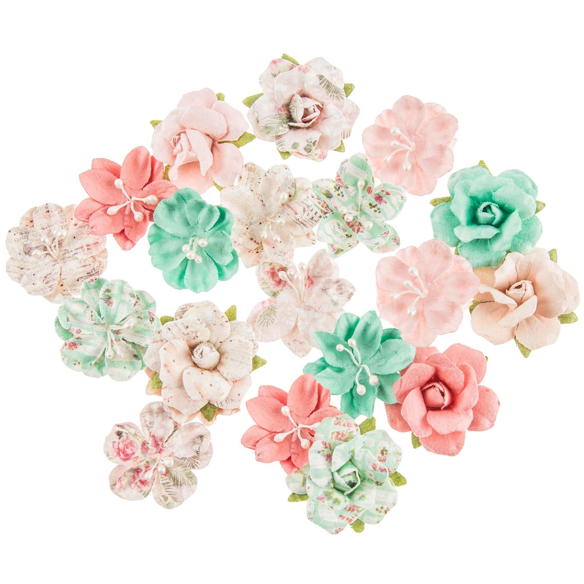 Bright Multicolored Mini Paper Flower Embellishments By