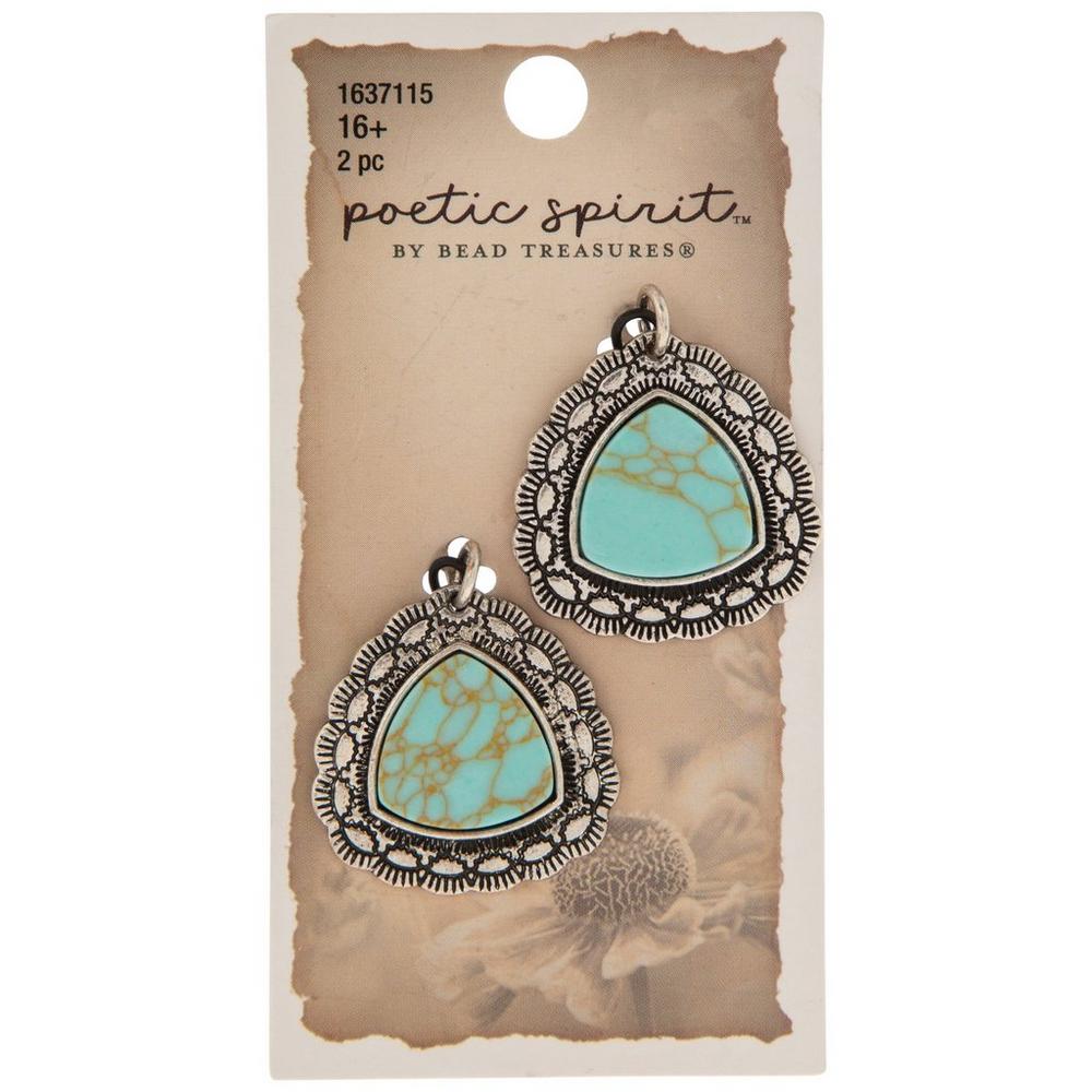 Scalloped Triangle Imitation Turquoise Pendants | Hobby
