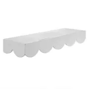 White Scalloped Wood Wall Shelf