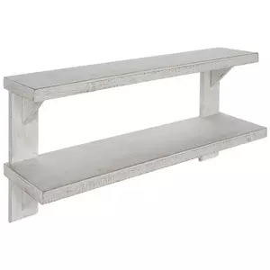 Industrial Metal Wood Wall Shelf Wire Shelves Storage No Drill White –  EasyChic Home