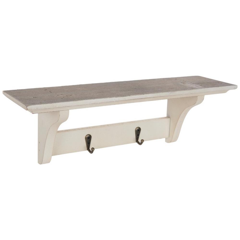 White Wall Shelf With Hooks