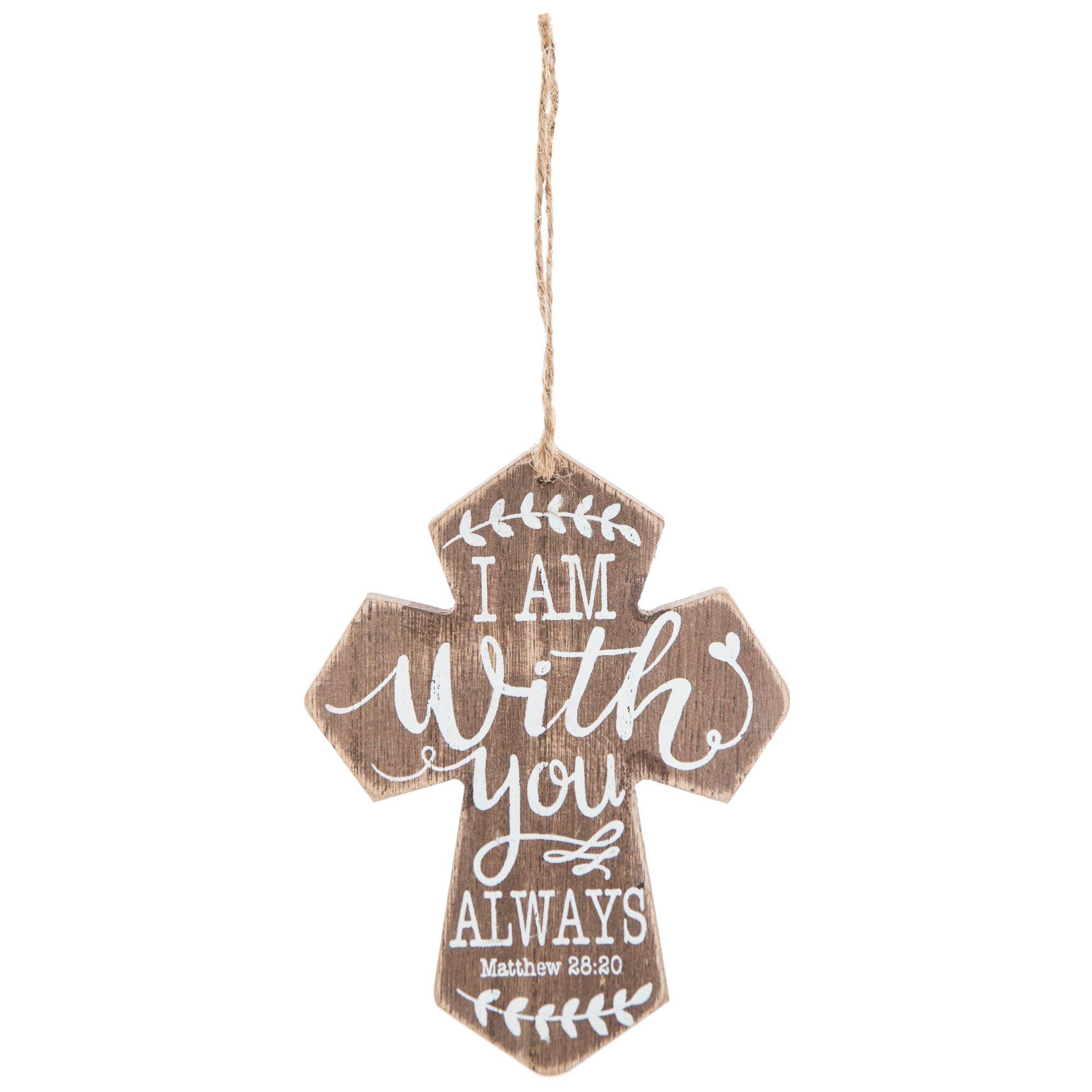 Matthew 28:20 Wood Wall Cross