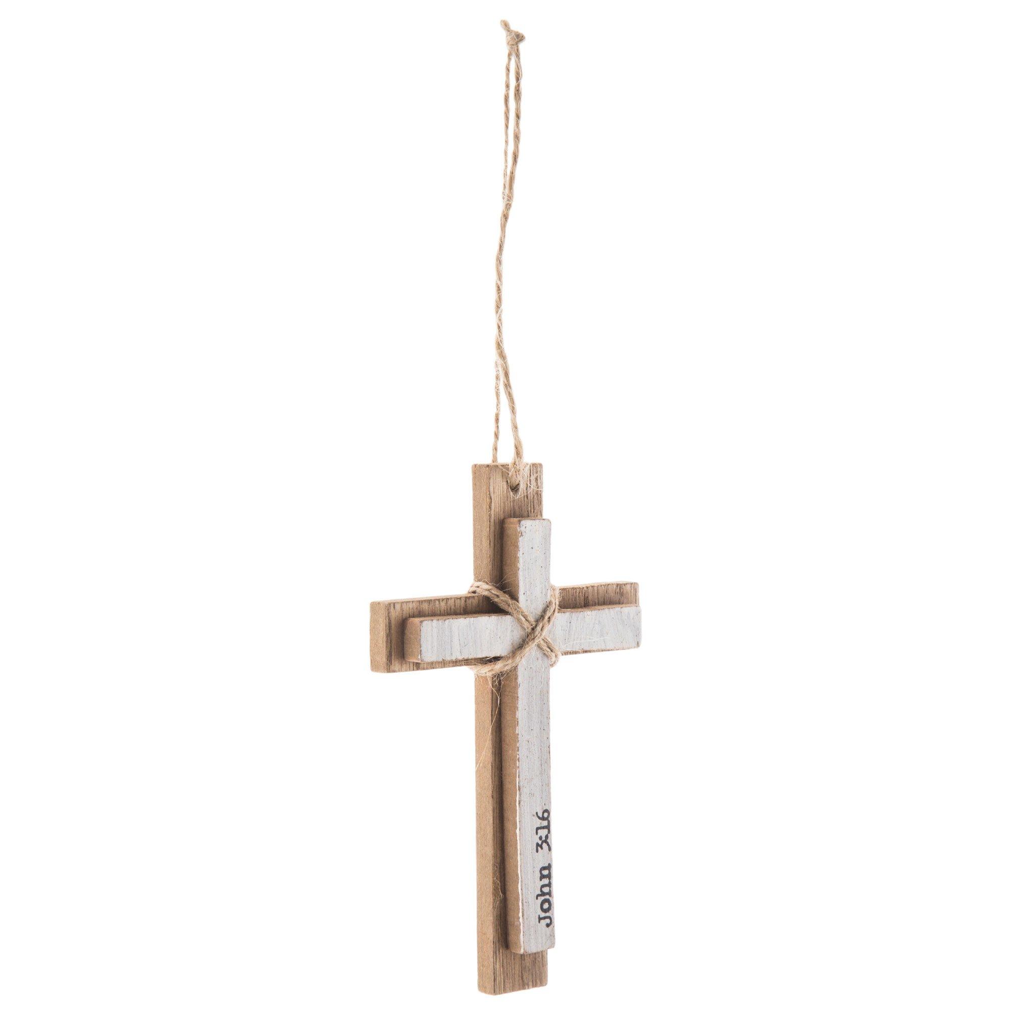 John 3:16 Layered Wood Wall Cross