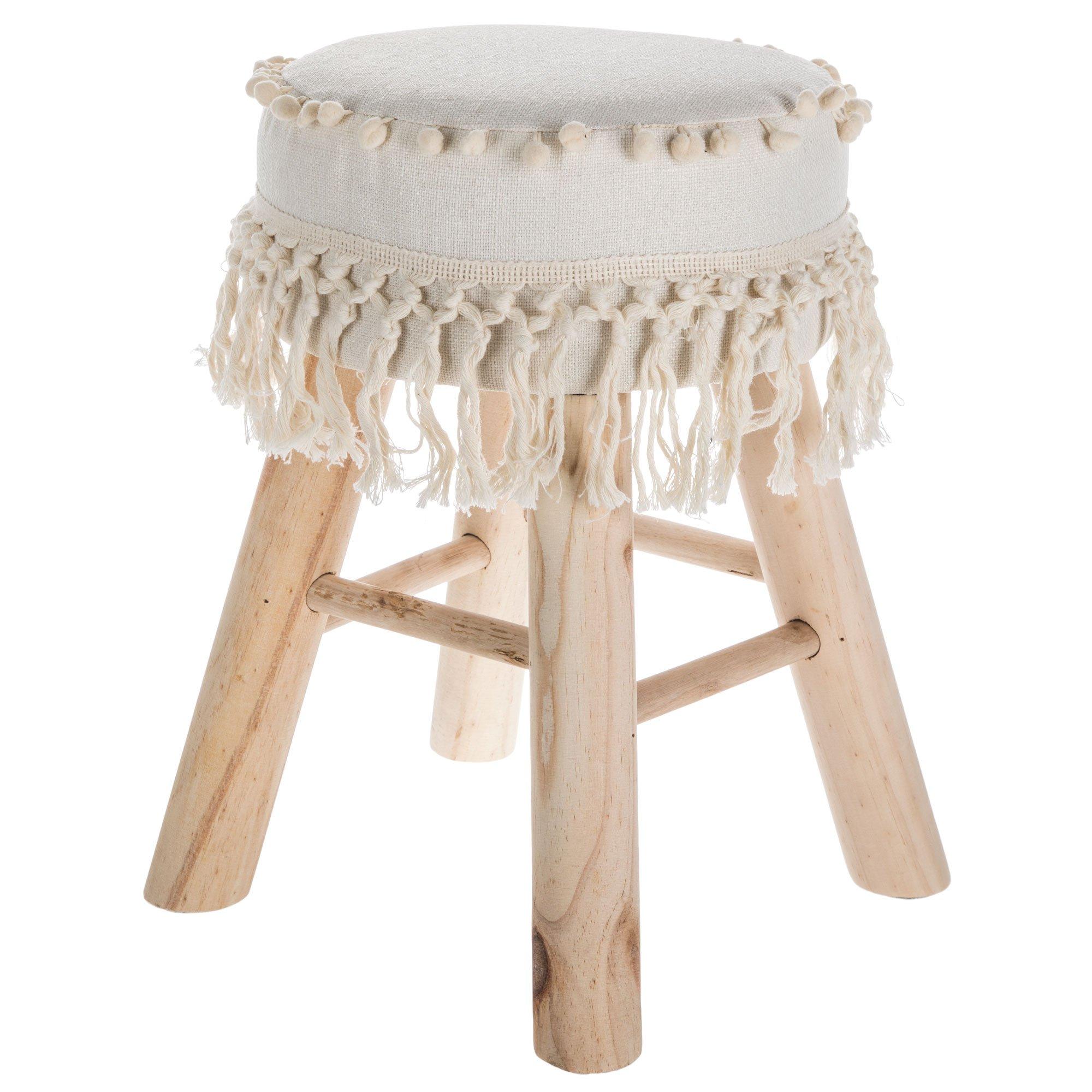 Ivory Pom Fringe Stool Hobby Lobby 1649946