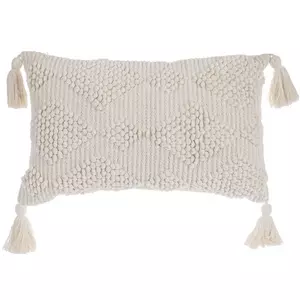 Ivory Pillow With Tassels