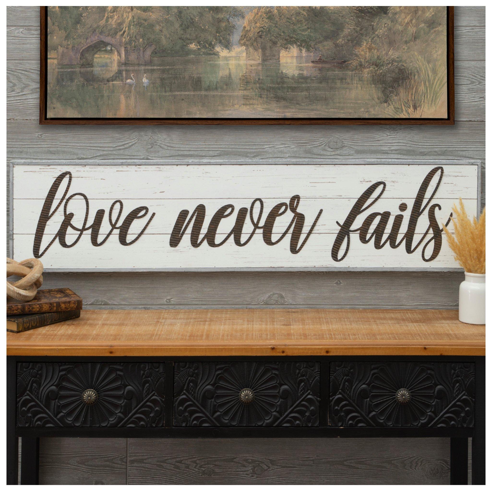 Love Never Fails Wood Wall Decor | Hobby Lobby | 1650241