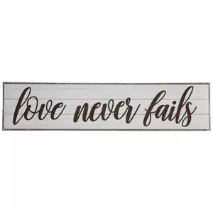 Love Never Fails Wood Wall Decor