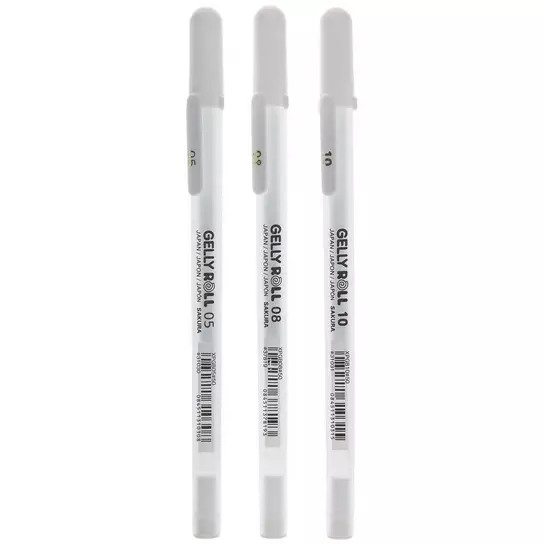 Assorted Classic White GellyRoll Pens - 3 Piece Set