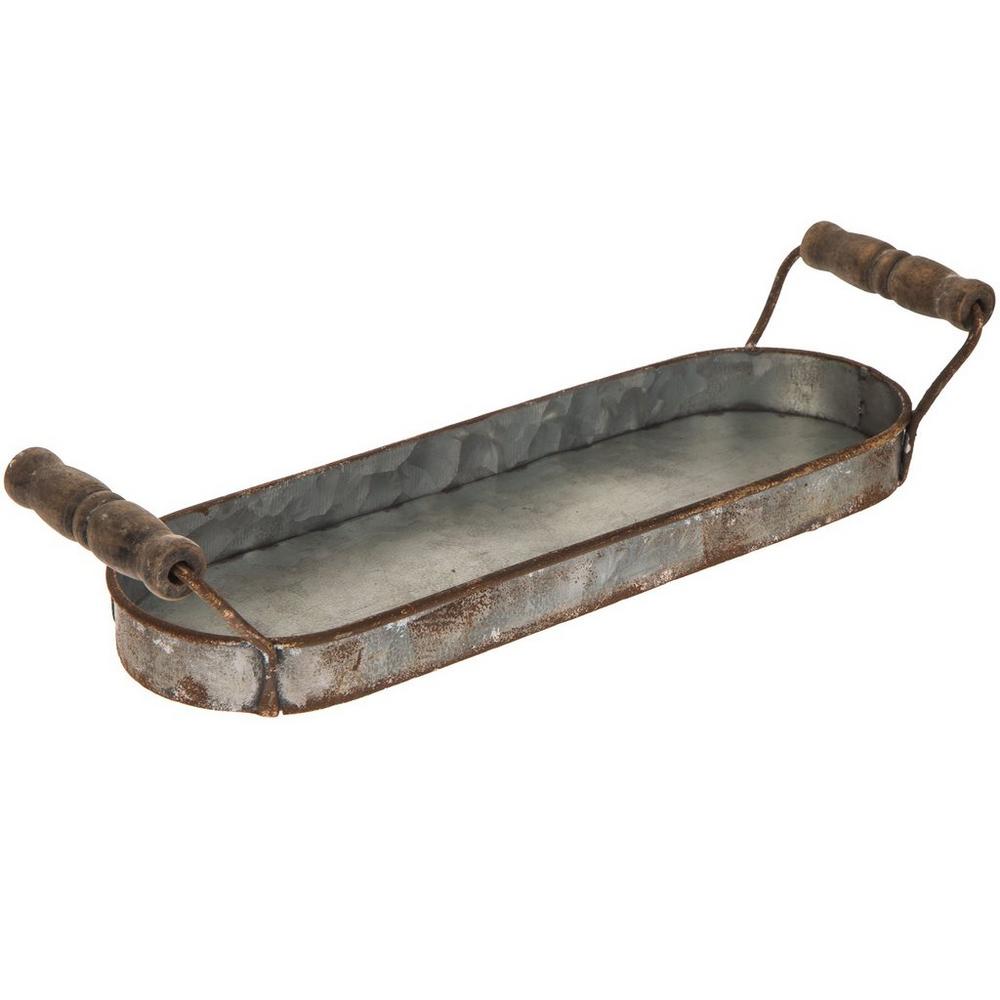 Distressed Galvanized Metal Tray