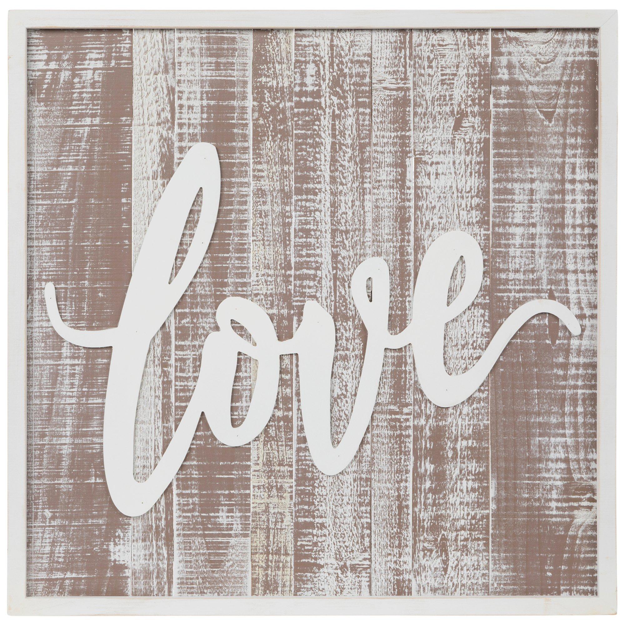 Whitewash Love Plank Wood Wall Decor Hobby Lobby 1656800