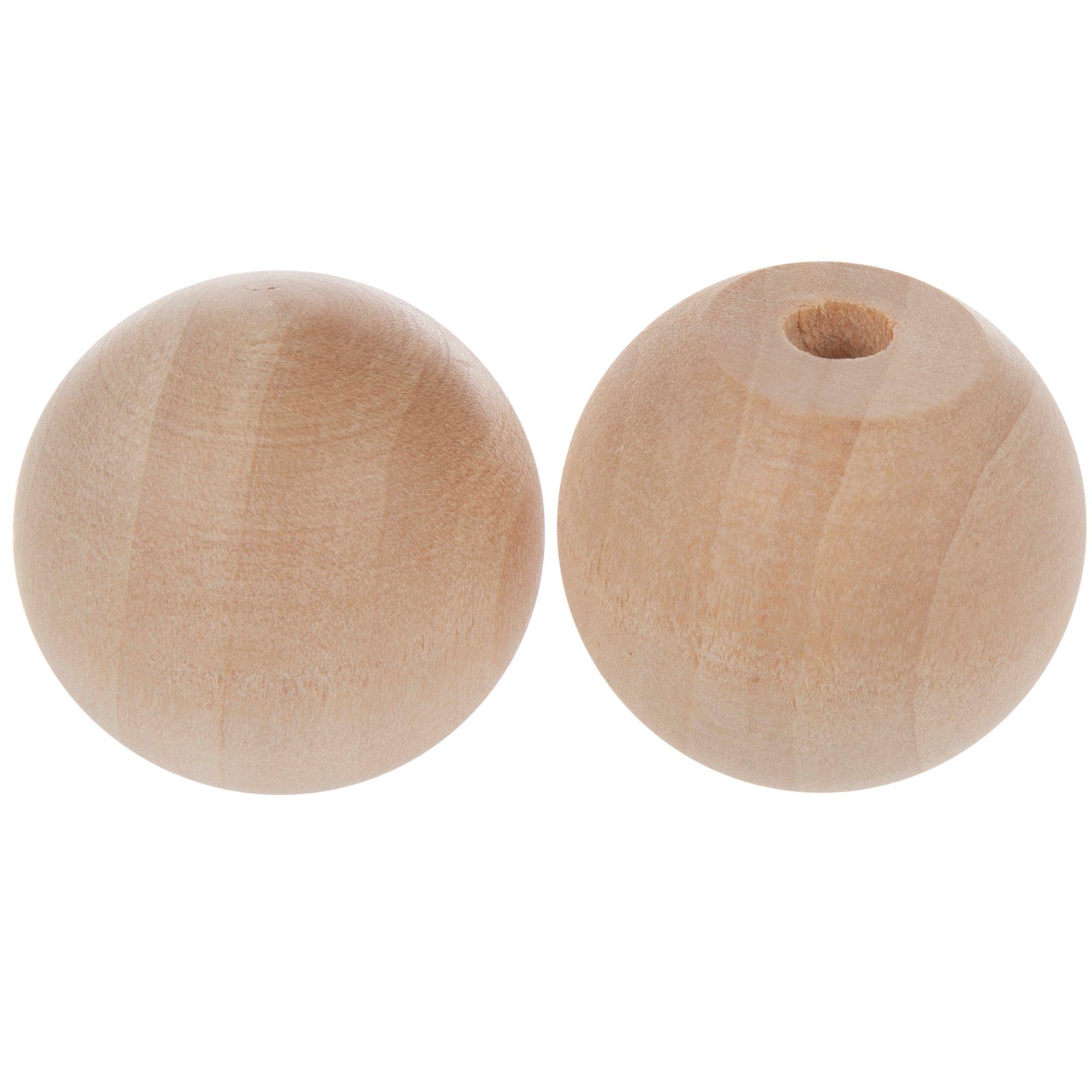 Unfinished Wooden Ball Beads, Multiple Sizes | Woodpeckers | 1 with 3/8 Hole | Michaels
