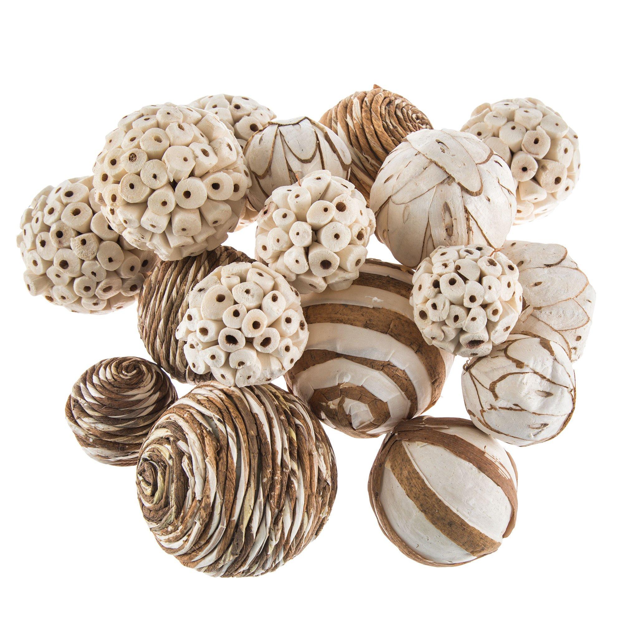 White & Natural Decorative Spheres Hobby Lobby 1658152
