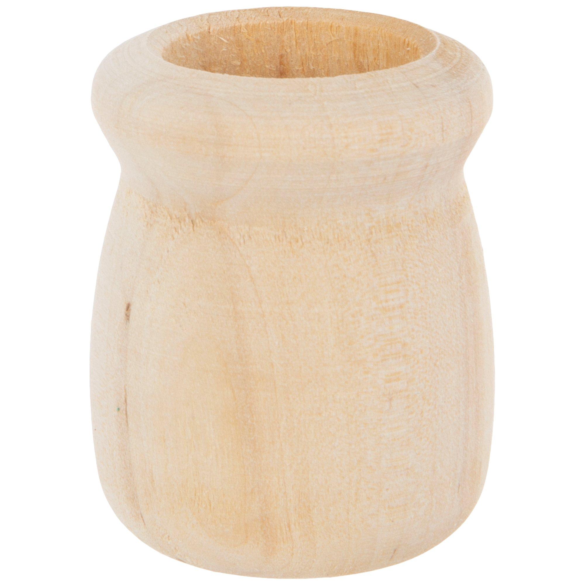 GORGECRAFT 1.5 Inch 10pcs Unfinished Wood Candle Cups Blank Candle Holders  Wooden Candlesticks 4/5 Inch Hole Classics Flower Container for Hand