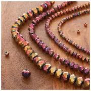 Rose Faceted Glass Bead Strands