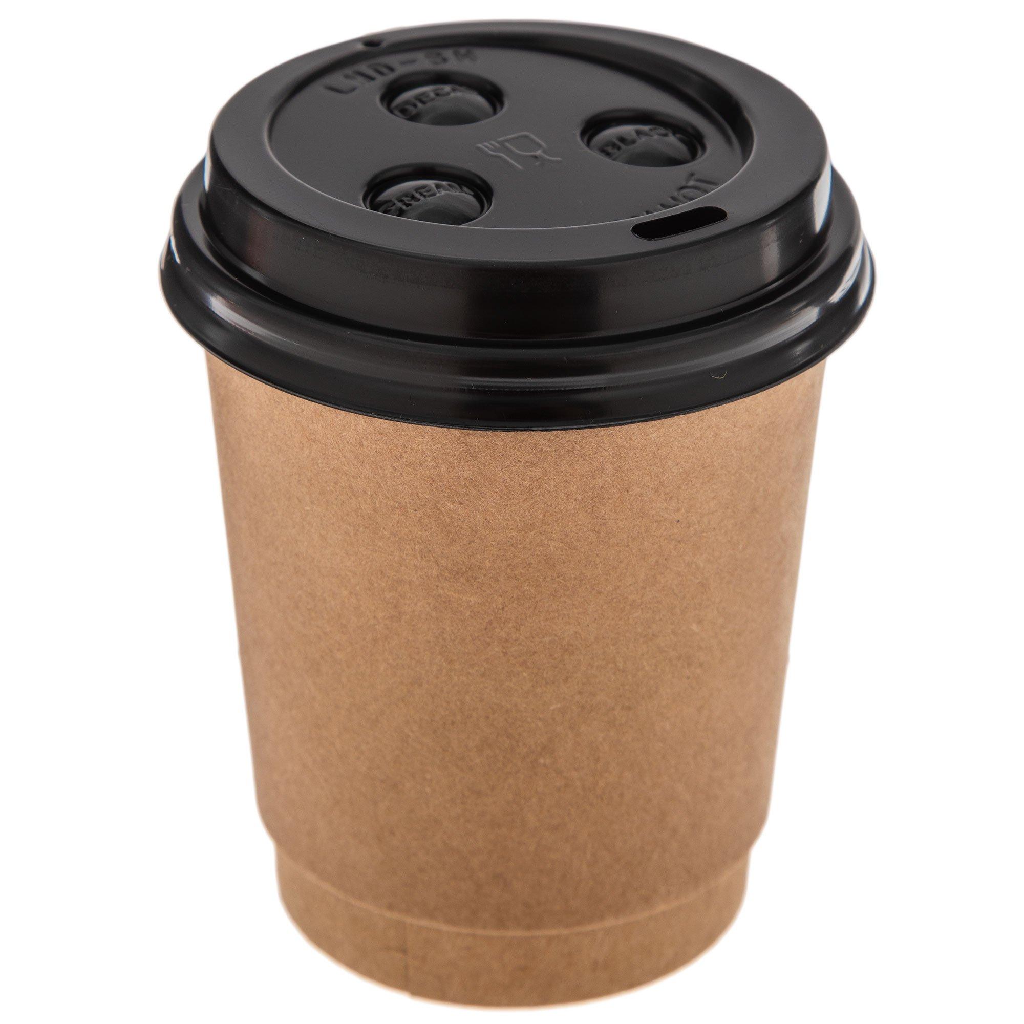 Disposable Coffee Cups with Lids - 16 oz to Go Coffee Cups (90 Set) with Sleeves