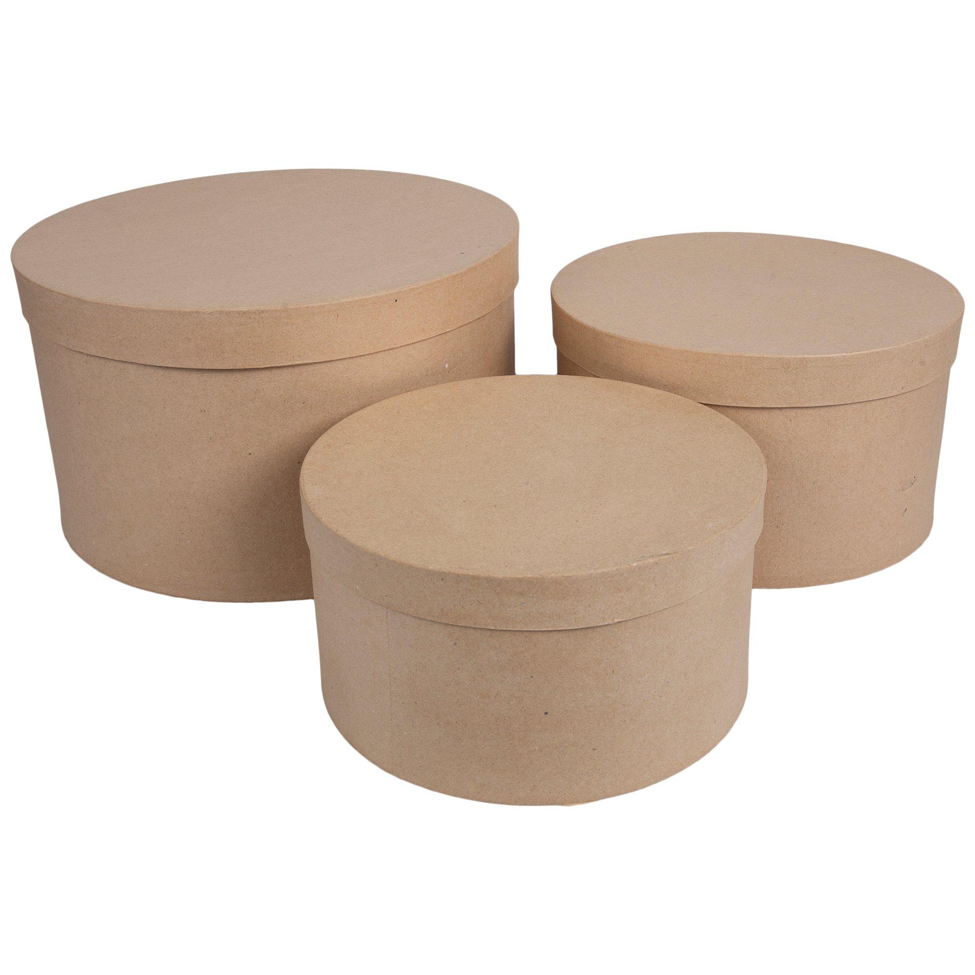 Round Paper Mache Boxes Mockup — Medialoot