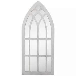 White Cathedral Wood Wall Mirror