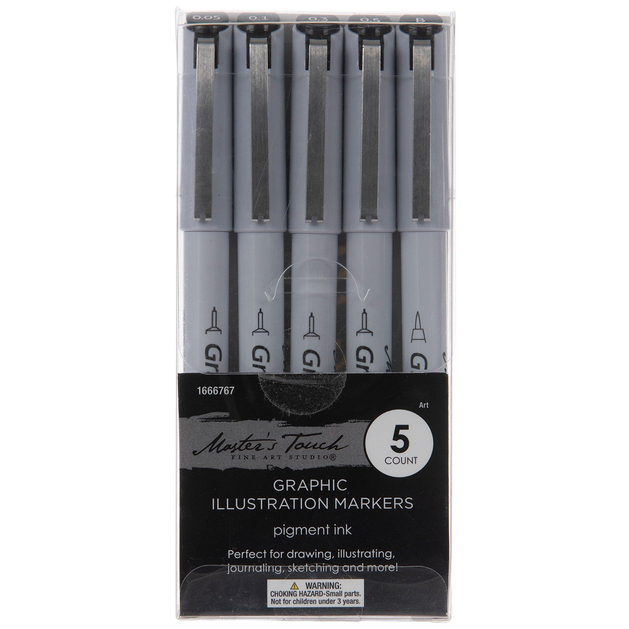 Black Graphic Illustration Markers - 12 Piece Set, Hobby Lobby