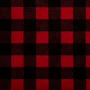 Red & Black Buffalo Check Velvet Fleece Fabric