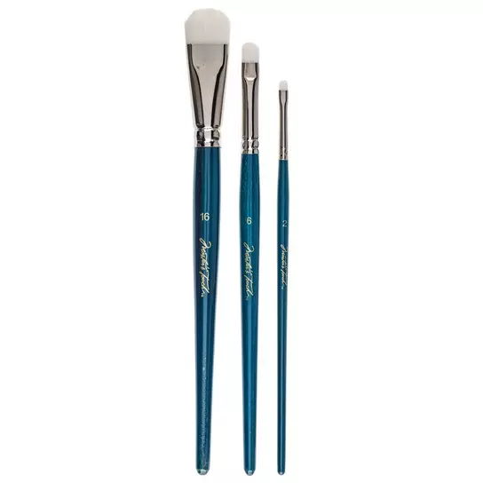 White Nylon Scrubber Paint Brushes - 3 Piece Set