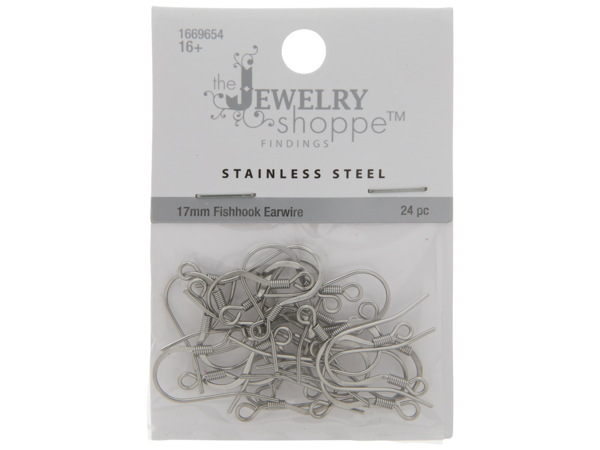 cousin stainless steel fish hook earwires WOCRAFT 200pcs Ball and Coil Earring Hooks Findings Ear Wires Earrings Hoops Ear Wire for DIY Jewelry Making (10169) Enough to keep you creating all the beautiful designs you can imagine 2 pack) Cousin Metal Fishhook