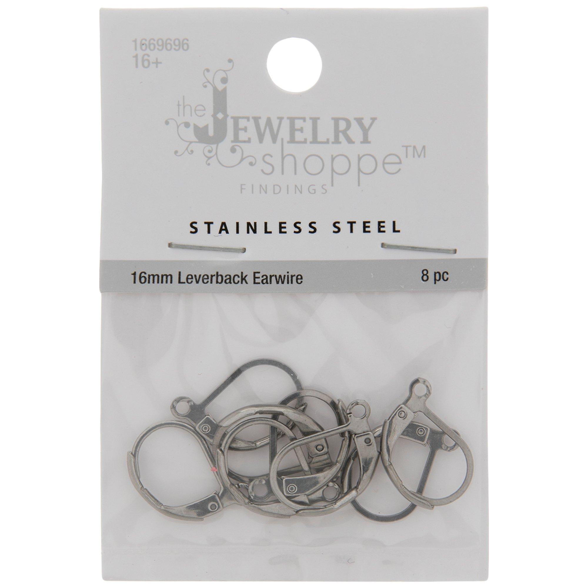 Stainless Steel Latch Back Earring Wires- 20pcs