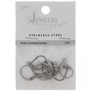 John Bead Stainless Steel Earring Fish Hook 10/Pkg-19mm
