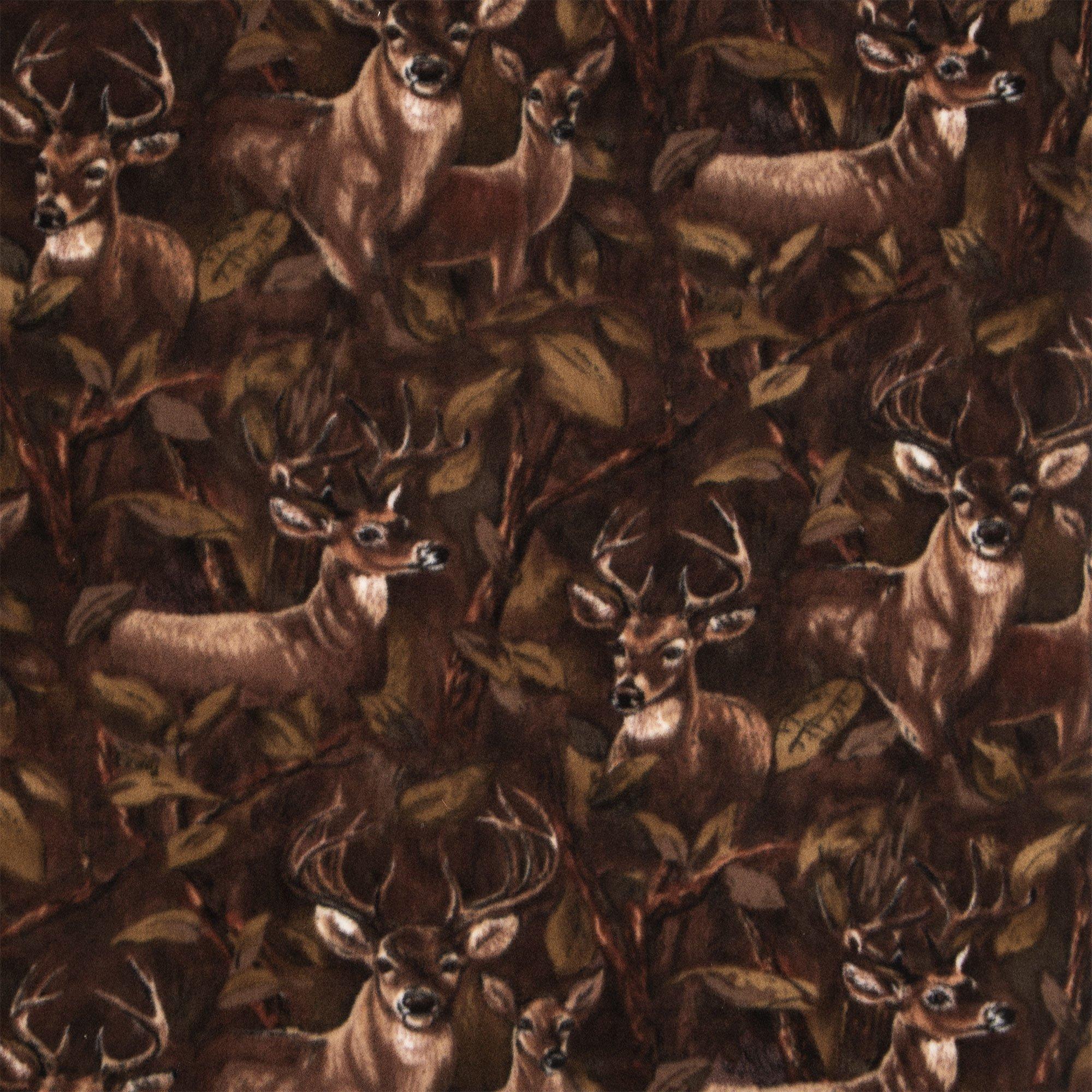 Fleece Fabric by the Yard Deer Fleece Fabric Print Wildlife Fleece