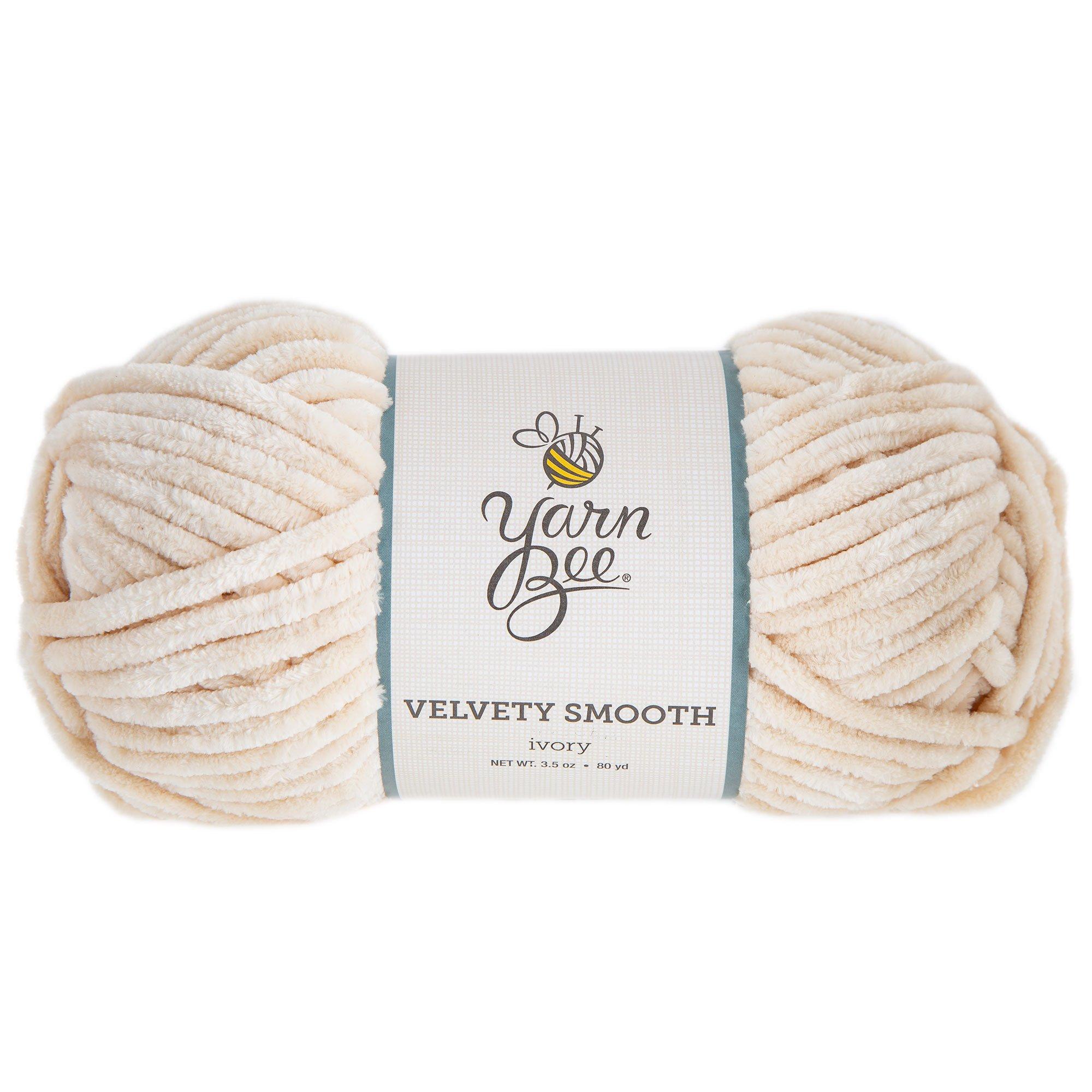 Yarn Bee Velvety Smooth Knit Yarn “Snow”