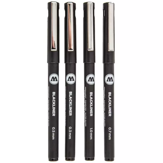 4PC FABRIC MARKERS, BLACK
