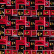 NHL Chicago Blackhawks Block Cotton Fabric