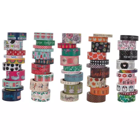 Popiwashi 24 Rolls Holiday Washi Tape Set | Covering Celebrations in All Four Seasons | Multi-Purpose, Great for Adults and Kids; Gift Wra