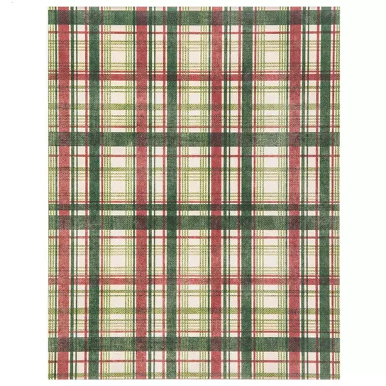 Red & Green Christmas Plaid Scrapbook Paper - 8 1/2