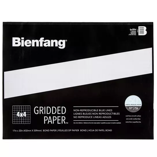 25 Pack of Large Sheet Format 1 Graph Paper 36 X 24 Blue Lines