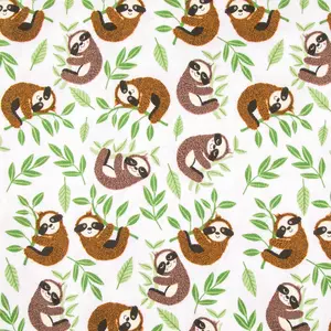 Sleepy Sloths Flannel Fabric