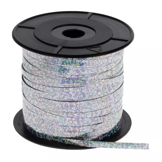 Silver Curly Ribbon Serpentine Confetti Silver Streamers Set On